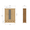 Oakdale Oak Wardrobe - 3 Door With Mirror