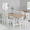 Earlham White Painted & Oak 1.8m Refectory Butterfly Extending Table