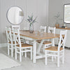 Earlham White Painted & Oak 1.8m Refectory Butterfly Extending Table