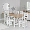 Earlham White Painted & Oak 1.8m Refectory Butterfly Extending Table