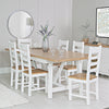 Earlham White Painted & Oak 1.8m Refectory Butterfly Extending Table