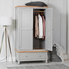 Earlham Grey Painted & Oak Wardrobe - 2 Door