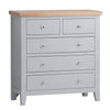 Earlham Grey Painted & Oak Chest of Drawers - 2 Over 3