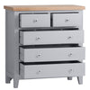 Earlham Grey Painted & Oak Chest of Drawers - 2 Over 3