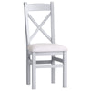 Earlham Grey Painted & Oak Cross Back Chair Fabric Seat