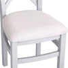 Earlham Grey Painted & Oak Cross Back Chair Fabric Seat