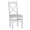 Earlham White Painted & Oak Cross Back Chair Fabric Seat