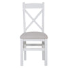 Earlham White Painted & Oak Cross Back Chair Fabric Seat