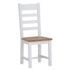 Earlham White Painted & Oak Ladder Back Chair Wooden Seat