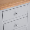 Earlham Grey Painted & Oak Bedside Cabinet - Large