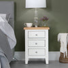 Earlham White Painted & Oak Bedside Cabinet - Large