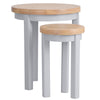 Earlham Grey Painted & Oak Round Nest Of 2 Tables