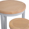 Earlham Grey Painted & Oak Round Nest Of 2 Tables