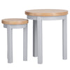 Earlham Grey Painted & Oak Round Nest Of 2 Tables