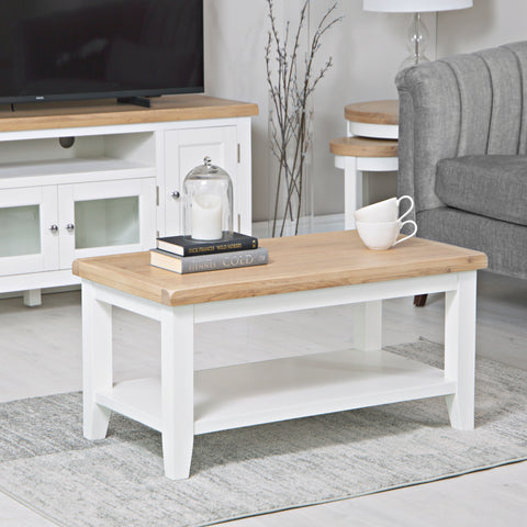 Earlham White Painted & Oak Small Coffee Table