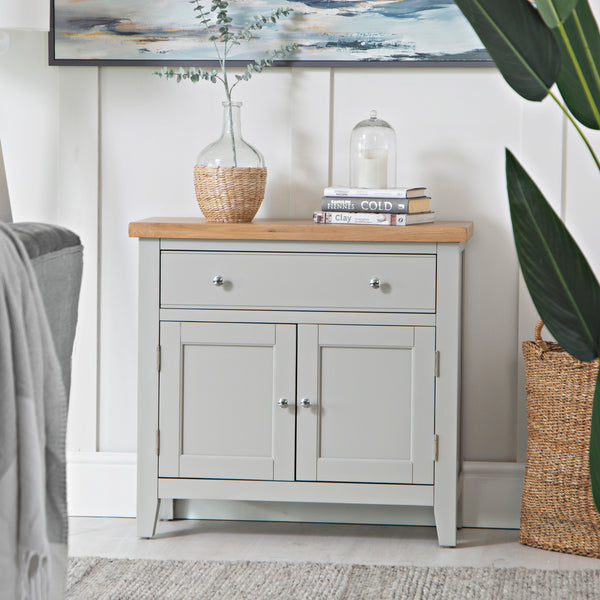 Earlham Grey Painted & Oak Small Sideboard