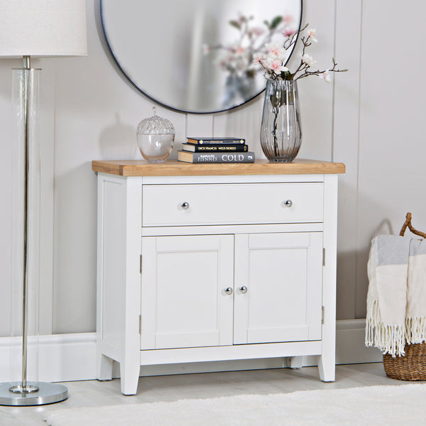 Earlham White Painted & Oak Small Sideboard