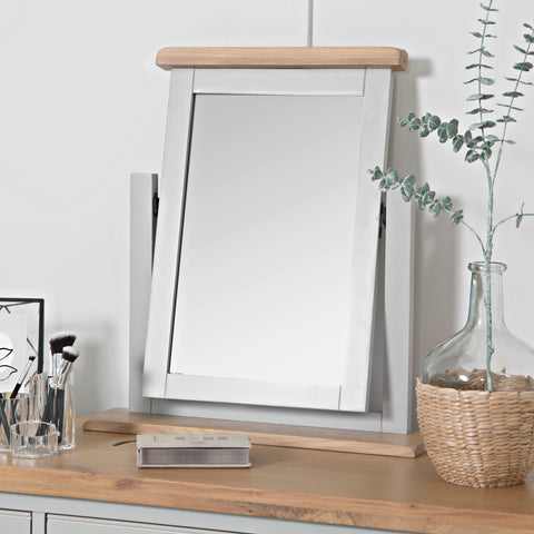 Earlham Grey Painted & Oak Trinket Mirror