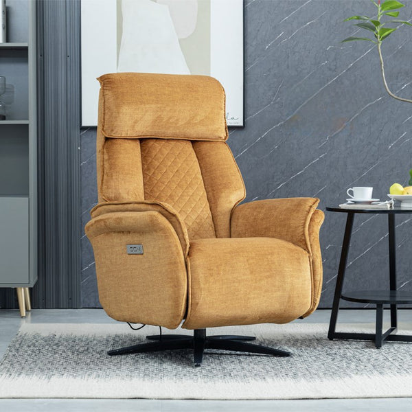 Evoque Swivel Electric Armchair - Amber