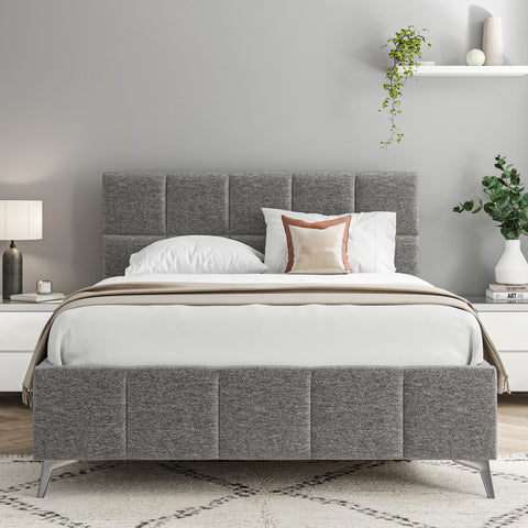 Alessia 5ft (150cm) King Size Fabric Bedframe - Dark Grey Linen