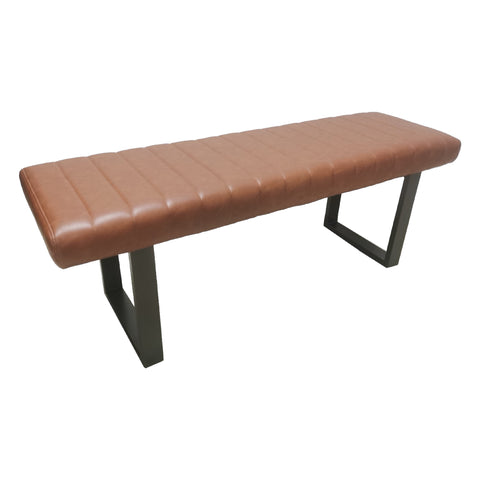 Fusion Retro Stitch 140cm Low Bench - Tan