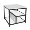 Flux Contemporary Lamp Table with Shelf - White