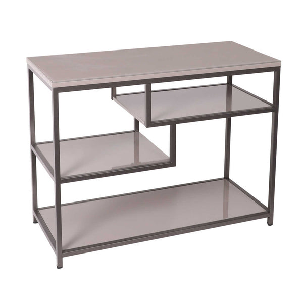 Flux Contemporary Console Table with Shelf - Cappuccino