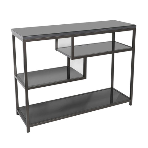 Flux Console Table with Shelf - Grey