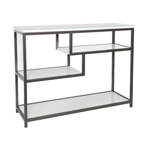 Flux Console Table with Shelf - White