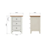 Modena White Painted & Oak Bedside - Large