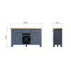 Norfolk Oak & Blue Painted Sideboard - Large