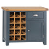 Hampshire Blue Painted & Oak Sideboard - Small with Wine Rack