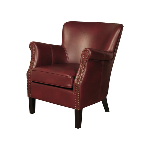 Harlow Accent Arm Chair - Burgundy Leather Air