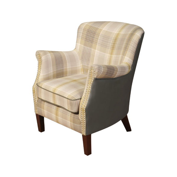 Harlow Accent Arm Chair - Yellow Check