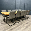 Fusion Oak Large Table PLUS x10 Retro Fusion Dining Chairs + X2 Extension Leaf