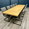 Fusion Oak Large Table PLUS x10 Retro Fusion Dining Chairs + X2 Extension Leaf