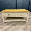 Portland Oak & Stone - Large Coffee Table, with Drawers (Showroom Clearance)