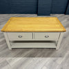 Portland Oak & Stone - Large Coffee Table, with Drawers (Showroom Clearance)