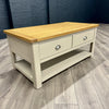 Portland Oak & Stone - Large Coffee Table, with Drawers (Showroom Clearance)