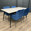 Finchley Sintered Stone - Large Table PLUS 4x Luxury Blue Carver Chairs