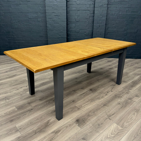 Chester Charcoal Painted Oak Dining Table - 1.6m Butterfly Extending
