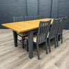 Chester Charcoal Painted & Oak - 1.6m Extending Dining Table PLUS 6x Modena Chairs