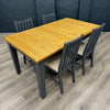 Chester Charcoal Painted & Oak - 1.6m Extending Dining Table, PLUS 4x Modena Chairs