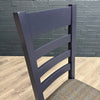 Norfolk Oak & Blue Painted Dining Chair - Slatted Back with Fabric Uist Midnight Seat