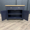 Norfolk Oak & Blue Painted Sideboard - 2 Door, 1 Drawer