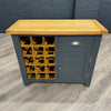 Hampshire Blue Painted & Oak Sideboard - Small with Wine Rack