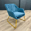 Jenna Armchair - Blue & Gold