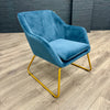 Jenna Armchair - Blue & Gold