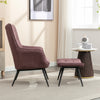 Katelyn Accent Chair with Stool - Mulberry