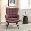 Katelyn Accent Chair with Stool - Mulberry